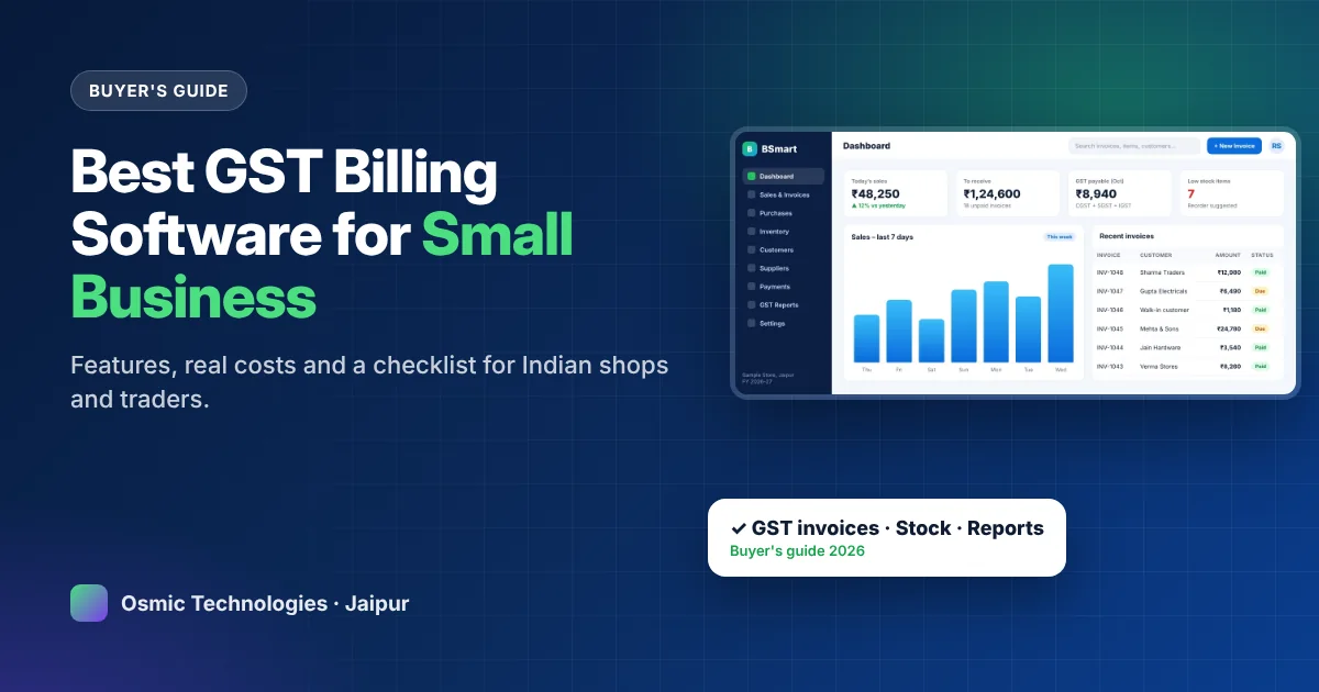 Best GST billing software for small business in India – features, price and buyer's checklist