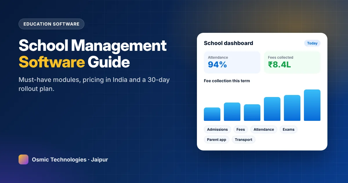 School management software for Indian schools – features, pricing and rollout plan